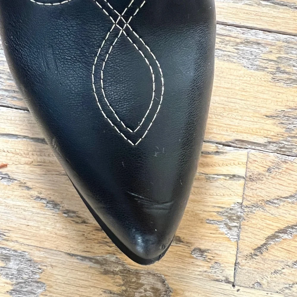 Steve Madden Lasso Black Women's Tall Western Boot with Embroidered Detail